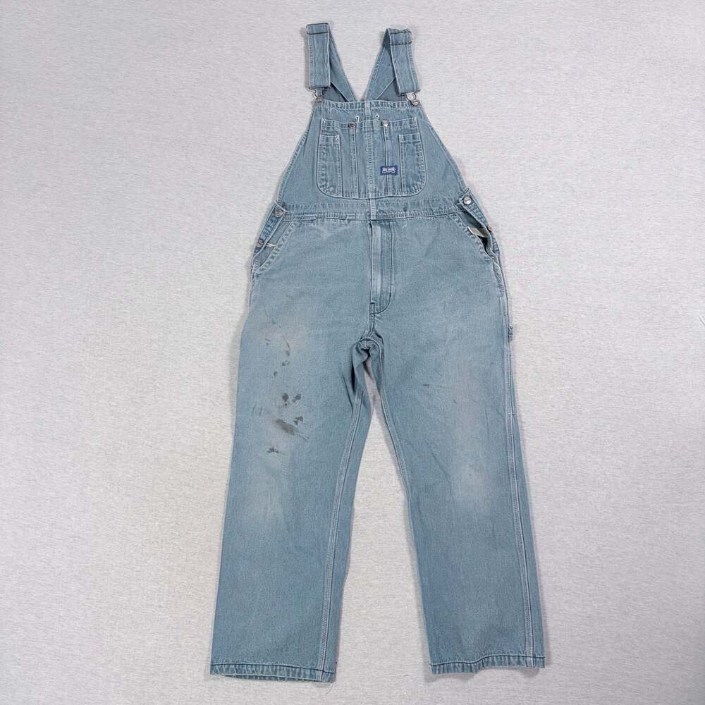 Vintage Big Smith Light Wash Denim Bib Overalls size 36x30